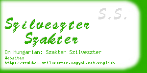 szilveszter szakter business card